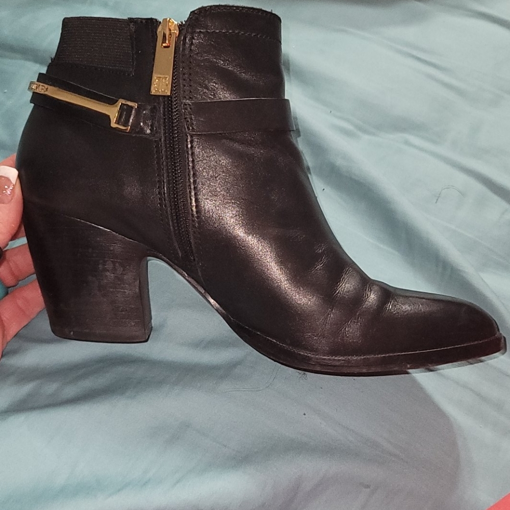 Ivanka Trump black leather ankle boots